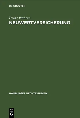 Wahren |  Neuwertversicherung | eBook | Sack Fachmedien