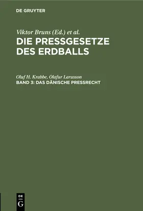 Larusson / Krabbe |  Das dänische Preßrecht | Buch |  Sack Fachmedien