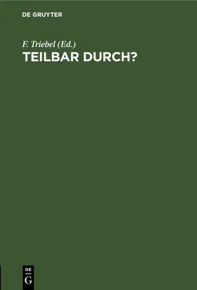 Triebel | Teilbar durch? | E-Book | www2.sack.de