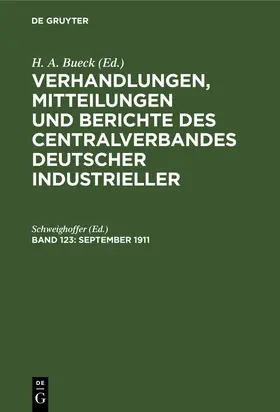 Schweighoffer |  September 1911 | Buch |  Sack Fachmedien