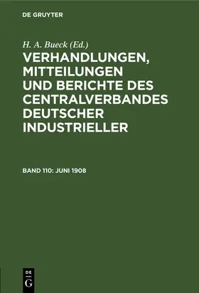 Bueck |  Juni 1908 | Buch |  Sack Fachmedien