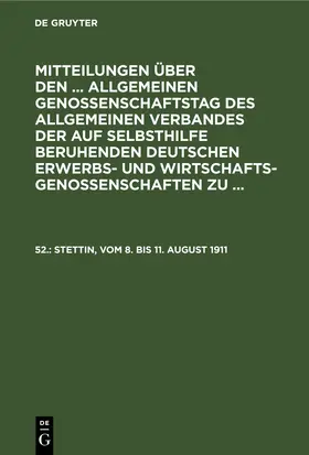 [unknown] |  Stettin, vom 8. bis 11. August 1911 | eBook | Sack Fachmedien