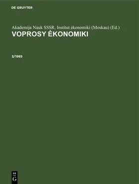 Akademija Nauk SSSR, Institut ekonomiki (Moskau) |  Marty’ | eBook | Sack Fachmedien
