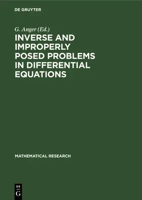 Anger |  Inverse and Improperly Posed Problems in Differential Equations | Buch |  Sack Fachmedien