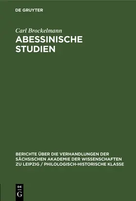 Brockelmann |  Abessinische Studien | eBook | Sack Fachmedien