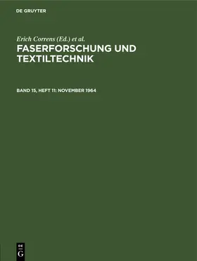 Correns / [unknown] / Frenzel |  November 1964 | eBook | Sack Fachmedien
