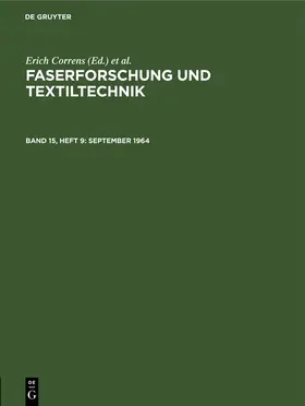 Correns / Frenzel / Bobeth |  September 1964 | eBook | Sack Fachmedien