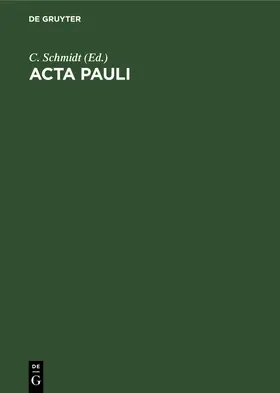 Schmidt |  Acta Pauli | Buch |  Sack Fachmedien