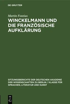 Fontius |  Winckelmann und die französische Aufklärung | Buch |  Sack Fachmedien