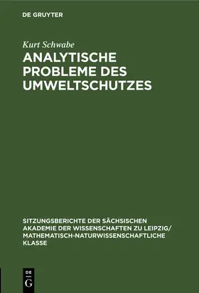 Schwabe |  Analytische Probleme des Umweltschutzes | Buch |  Sack Fachmedien