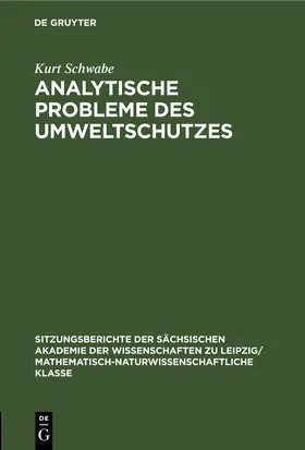 Schwabe | Analytische Probleme des Umweltschutzes | E-Book | www2.sack.de
