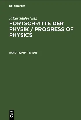 Kaschluhn / Rompe / Lösche |  1966 | Buch |  Sack Fachmedien