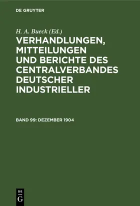 Bueck | Dezember 1904 | Buch | 978-3-11-251677-5 | www2.sack.de