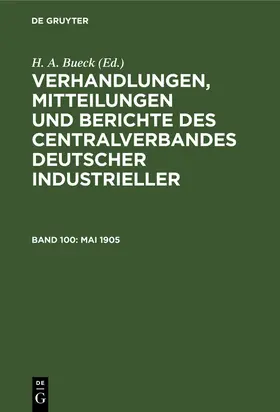Bueck | Mai 1905 | Buch | 978-3-11-251679-9 | www2.sack.de