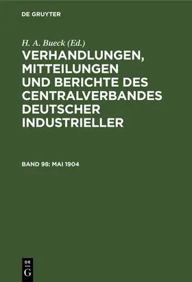 Bueck | Mai 1904 | Buch | 978-3-11-251685-0 | www2.sack.de