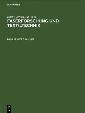 Correns / Böhringer / Frenzel |  Juli 1974 | Buch |  Sack Fachmedien