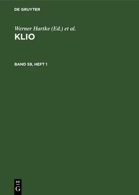 Hartke / Günther / Irmscher |  Klio. Band 59, Heft 1 | eBook | Sack Fachmedien