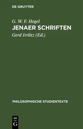 Hegel / Irrlitz |  Jenaer Schriften | eBook | Sack Fachmedien