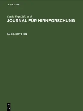 Vogt / Paris / Hopf |  Journal für Hirnforschung. Band 5, Heft 1 | eBook | Sack Fachmedien