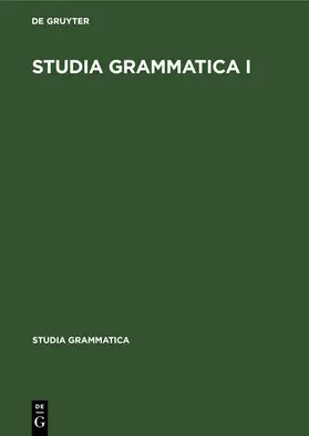  Studia grammatica I | eBook | Sack Fachmedien
