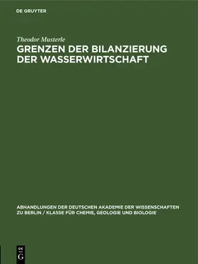 Musterle |  Grenzen der Bilanzierung der Wasserwirtschaft | Buch |  Sack Fachmedien