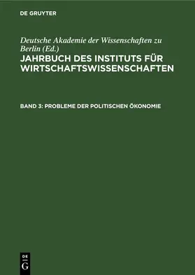 [unknown] |  Jahrbuch des Instituts für Wirtschaftswissenschaften. Band 3 | eBook | Sack Fachmedien