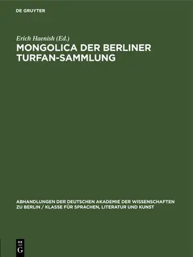 Haenish | Mongolica der Berliner Turfan-Sammlung | E-Book | www2.sack.de
