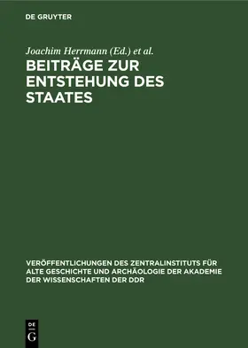 Sellnow / Herrmann |  Beiträge zur Entstehung des Staates | Buch |  Sack Fachmedien