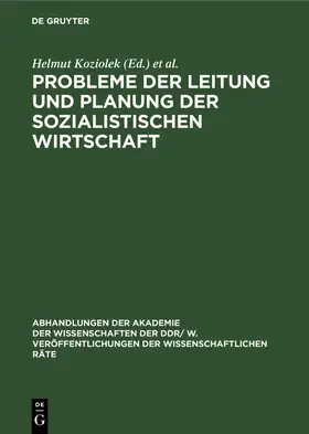 Scheel / Koziolek | Probleme der Leitung und Planung der sozialistischen Wirtschaft | Buch | 978-3-11-254195-1 | sack.de