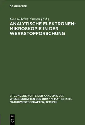 Emons |  Analytische Elektronenmikroskopie in der Werkstofforschung | eBook | Sack Fachmedien