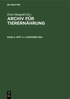 Mangold |  1. Dezember 1954 | Buch |  Sack Fachmedien