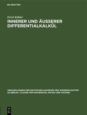 Kähler |  Innerer und äusserer Differentialkalkül | eBook | Sack Fachmedien