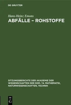 Emons |  Abfälle - Rohstoffe | Buch |  Sack Fachmedien