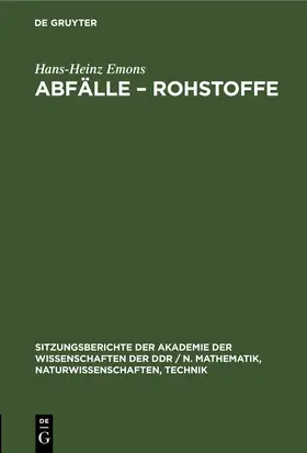 Emons |  Abfälle – Rohstoffe | eBook | Sack Fachmedien