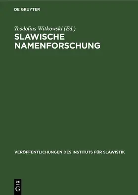 Witkowski |  Slawische Namenforschung | eBook | Sack Fachmedien