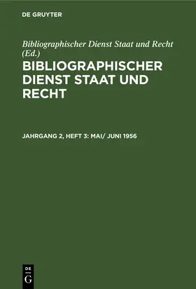 Mai/ Juni 1956 | Buch | 978-3-11-256495-0 | www2.sack.de