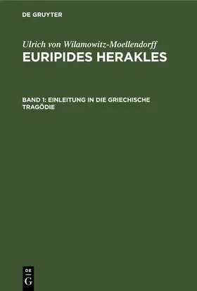 Wilamowitz-Moellendorff |  Einleitung in die Griechische Tragödie | eBook | Sack Fachmedien