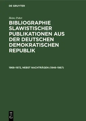 Pohrt | 1968-1972, nebst Nachträgen (1946-1967) | Buch | 978-3-11-257685-4 | sack.de