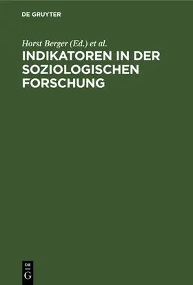 Priller / Berger |  Indikatoren in der soziologischen Forschung | Buch |  Sack Fachmedien