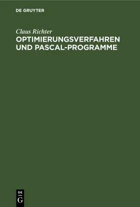 Richter |  Optimierungsverfahren und PASCAL-Programme | eBook | Sack Fachmedien