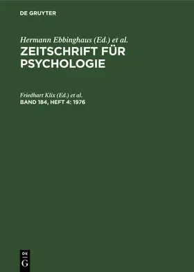 Klix / Sydow / Schmidt |  1976 | Buch |  Sack Fachmedien