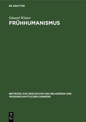Winter |  Frühhumanismus | eBook | Sack Fachmedien