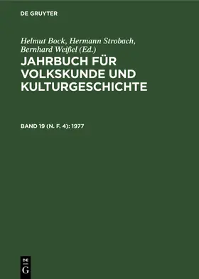 Bock / Strobach / Weißel |  1977 | Buch |  Sack Fachmedien