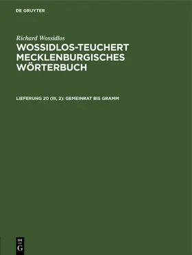  Gemeinrat bis gramm | Buch |  Sack Fachmedien