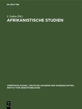 Lukas | Afrikanistische Studien | E-Book | sack.de