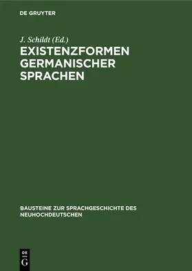 Schildt | Existenzformen germanischer Sprachen | E-Book | www2.sack.de