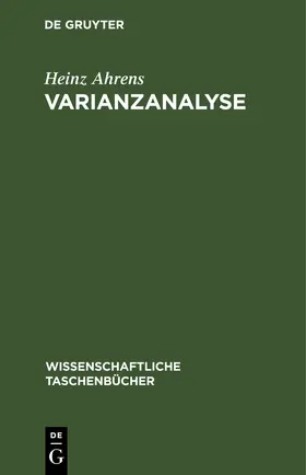 Ahrens |  Varianzanalyse | eBook | Sack Fachmedien