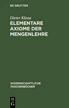 Klaua | Elementare Axiome der Mengenlehre | E-Book | sack.de