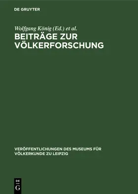 Drost / König |  Beiträge zur Völkerforschung | Buch |  Sack Fachmedien