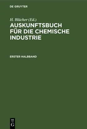 Blücher | Erster Halbband | Buch | 978-3-11-260149-5 | www2.sack.de